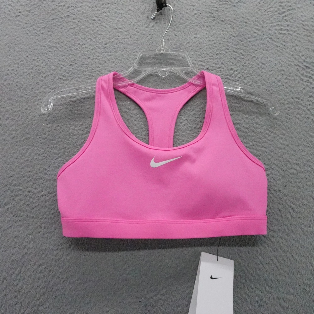 Nike Womens Swoosh Dri FIT Medium Support Racerback Sports Bra Pink DX6821-675 S